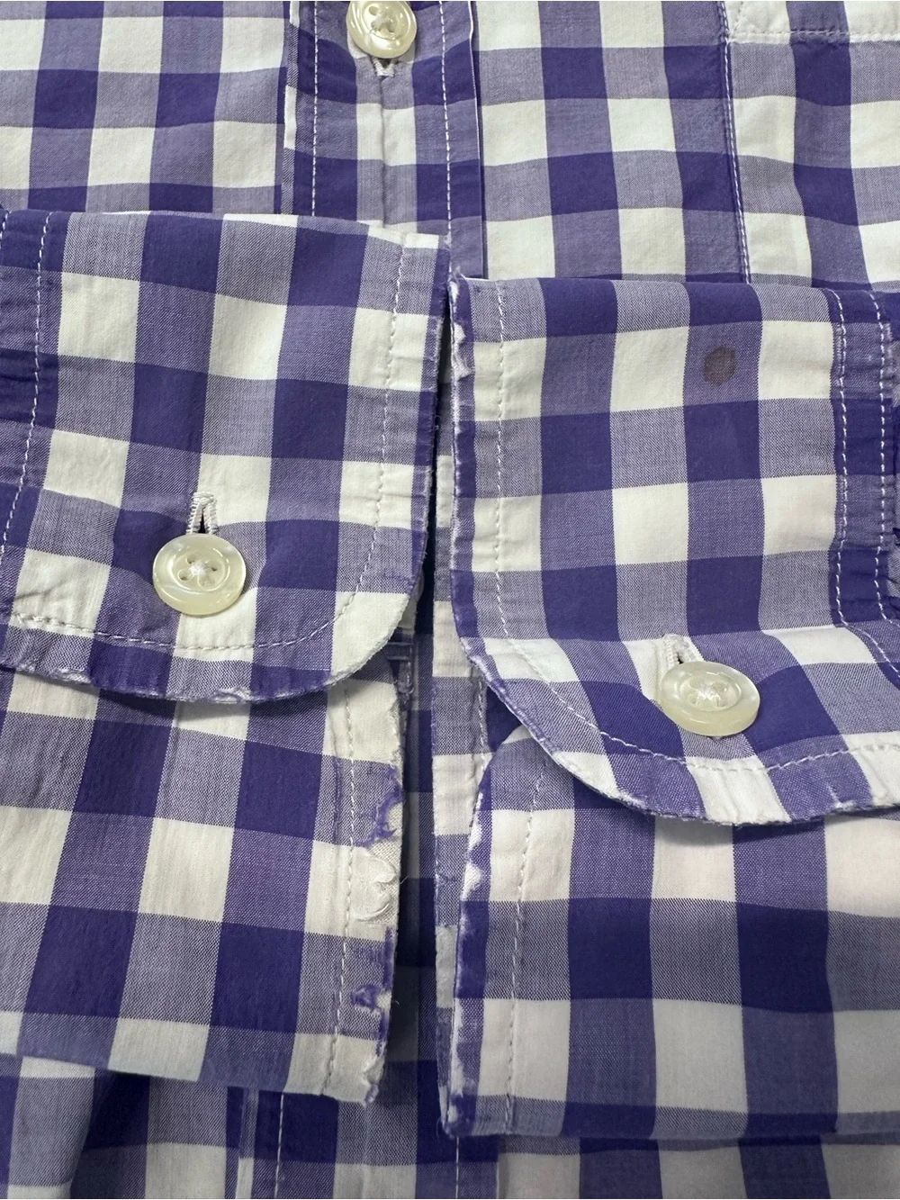 J. Crew Light Weight Purple and White Gingham Button-Down Shirt